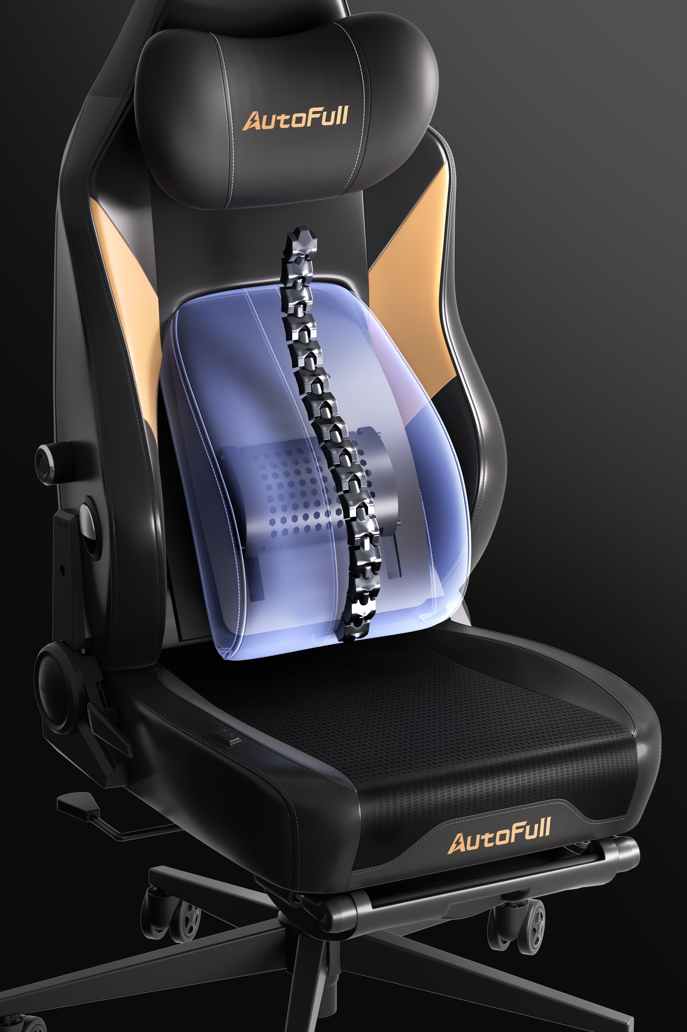 マッサージ機能付き❤️究極の快適さを追求したゲーミングチェア　 オートフル Ultra Black Gaming Chair with Massage - Buy Now at AutoFull US